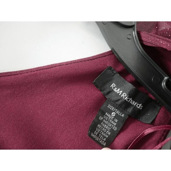 R&M Richards Merlot Gown | 6 | Glitter Maxi Dress | Cape Overlay | Formal Event - Picture 8 of 8